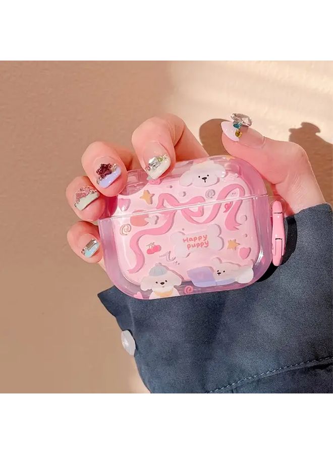 Pink Puppy Airpods 1 2 غطاء أذن شفاف خفيف الوزن واقي ناعم - Image 2