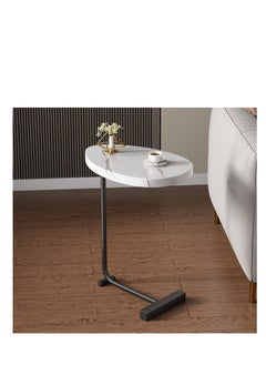 Y&D Small Side Table C Shaped End Table for Sofa and Bed, TV Tray Table with Metal Frame for Couch, Living Room, Bedroom  - Image 1