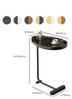Y&D Small Side Table C Shaped End Table for Sofa and Bed, TV Tray Table with Metal Frame for Couch, Living Room, Bedroom  - Image 2
