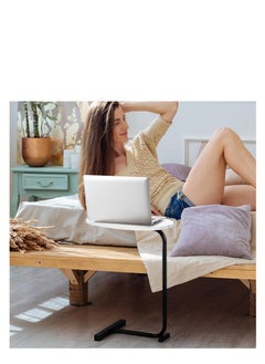 Y&D Small Side Table C Shaped End Table for Sofa and Bed, TV Tray Table with Metal Frame for Couch, Living Room, Bedroom  - Image 3