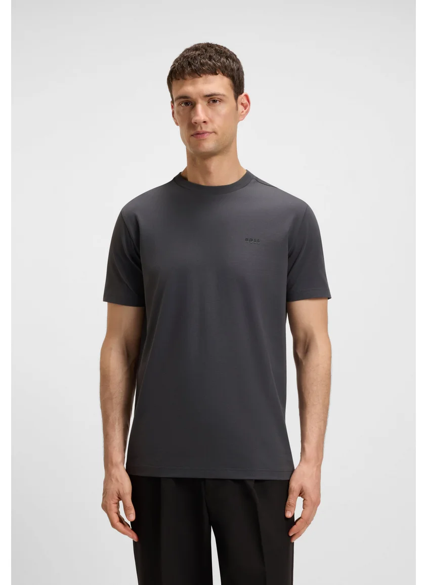 بوس Regular-fit T-shirt in stretch cotton with contrast logo