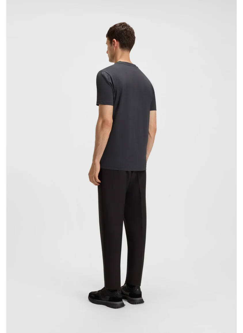 بوس Regular-fit T-shirt in stretch cotton with contrast logo