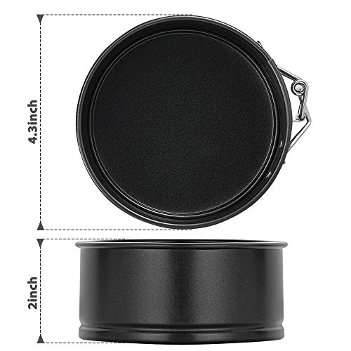MASSUGAR Springform Pan 4 Pack 4-Inch Mini Cake Pan with 50 Pcs Parchment Paper Liners, Nonstick Leakproof Cheesecake Pan for Mini Cheesecakes Pizzas and Quiches - Image 3