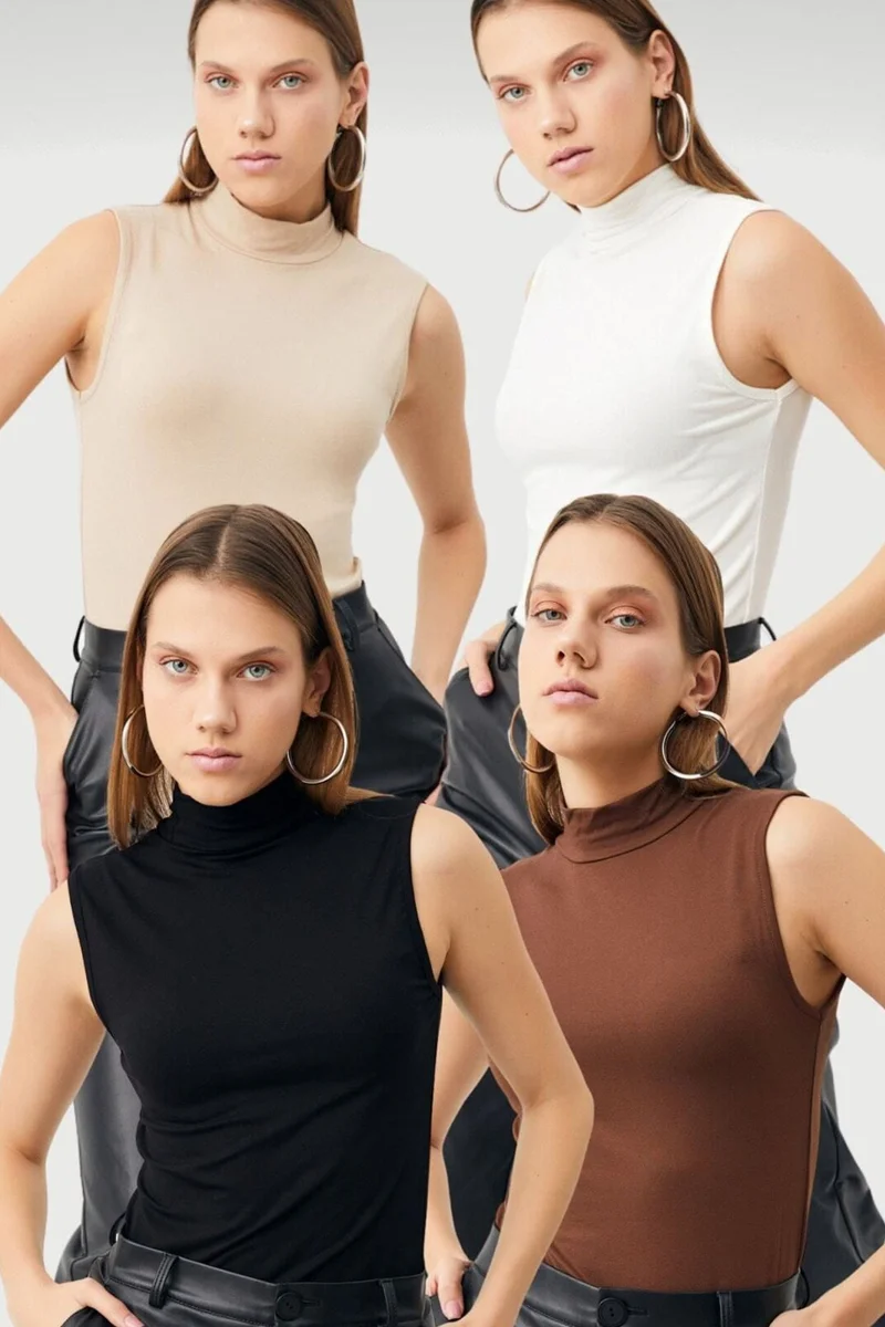 Bipantolon BIPANTOLON Women's 4-Pack Half Turtleneck Bodysuits