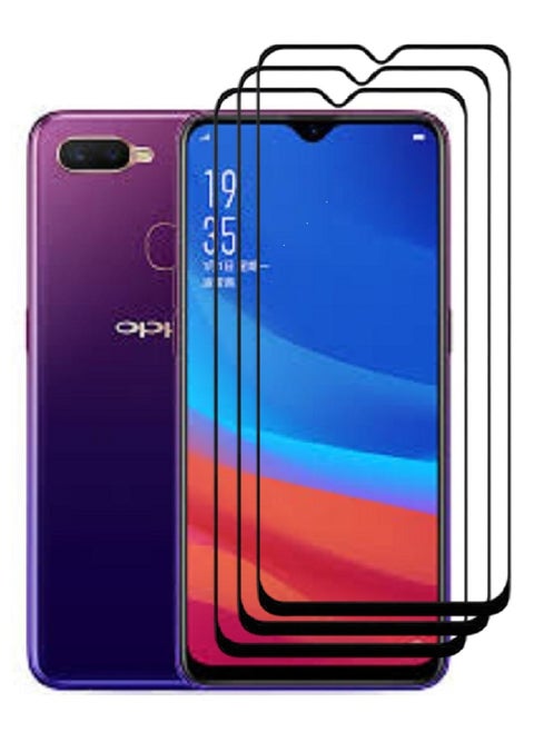 3 Pieces Tempered Glass Screen Protector 5D Designed For Oppo F9 Full Glue Edge to Edge Full Screen Coverage And Bubble Free