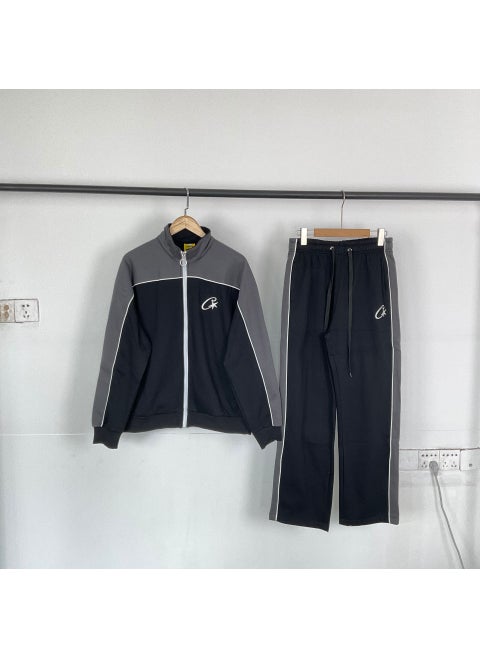 Corteiz Trendy Streetwear Jacket Set for Men Dark gray