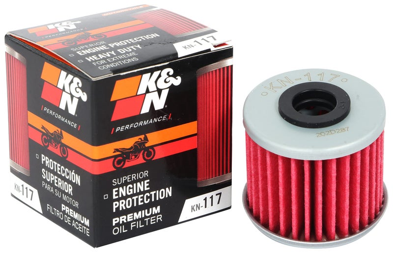 KN Motorcycle Oil Filter High Performance Premium Designed to be used with Synthetic or Conventional Oils Fits Select Honda Vehicles see product description for vehicles KN117