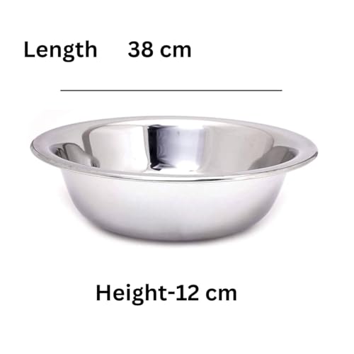 Regalo Premium Stainless Steel Multipurpose Basin Bowl Large (Large-38cm) - Image 2