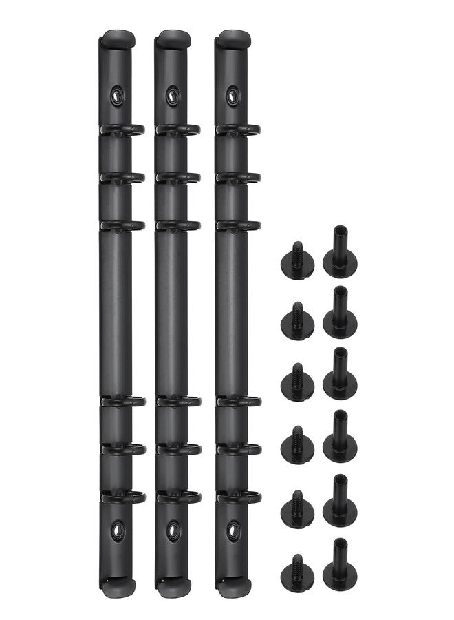 باتيكيل آليات تجليد حلقي من باتيكيل A5 بستة ثقوب، 3 مجموعات استبدال لأغلفة المجلدات، أسود - Image 1