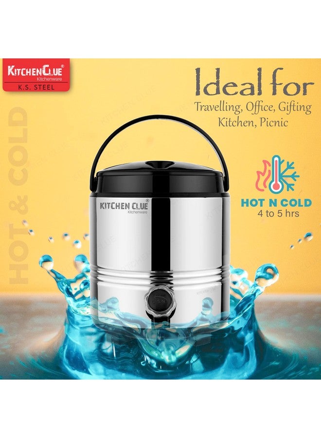 KITCHEN CLUE Stainless Steel Thermos/Water Container with Tap (5 Liter) Cool Drinking Water Dispenser for Office Home KitchenI PU Insulated Water Jug I Easy to Carry Handle I Easy to Clean & Maintain - Image 3