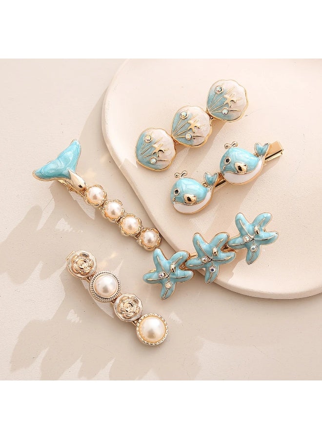 Goolsky Unique Beach-Inspired Hairpin: Handmade Metal Cartoon Starfish Shell Hair Accessories for Women - Image 1
