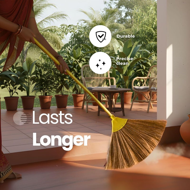 MS DIAMOND Burma Broom, Less Dust, LongHandle Wooden Broomstick Jhadu for Home Cleaning (1) - Image 5