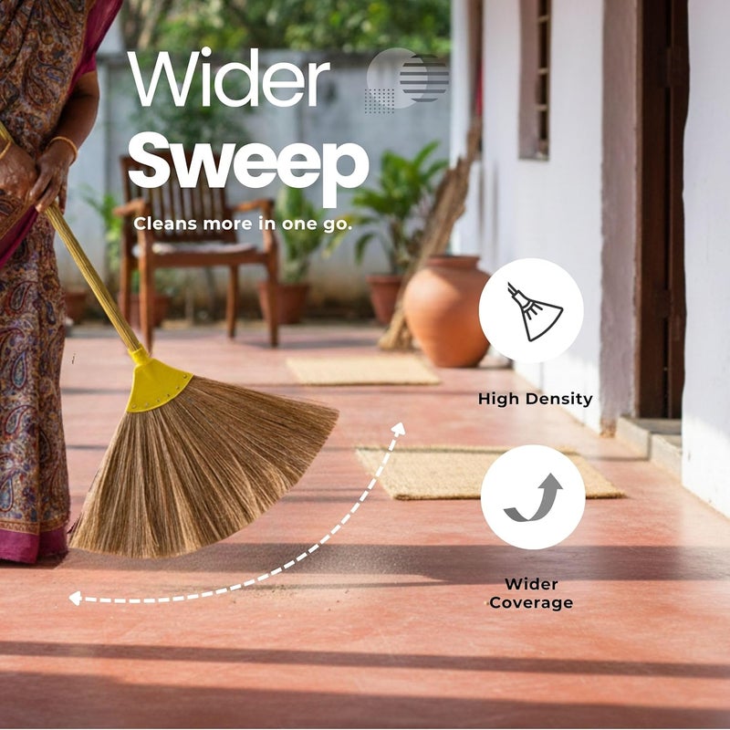 MS DIAMOND Burma Broom, Less Dust, LongHandle Wooden Broomstick Jhadu for Home Cleaning (1) - Image 3