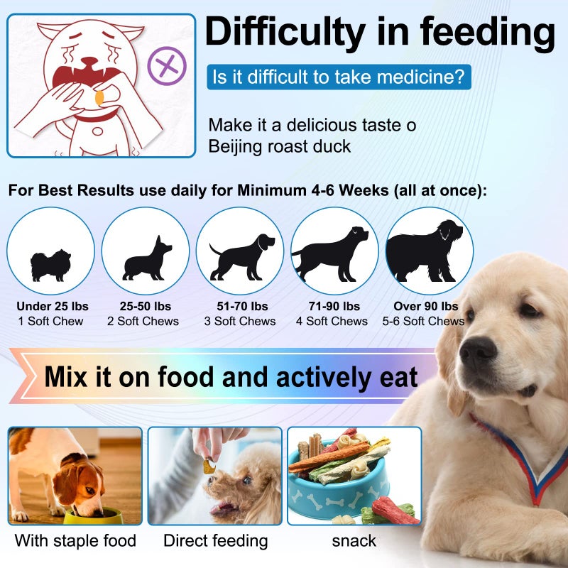 SDJUFEI Dog Allergy Relief Chews, Dog Allergy Chews (150 Count), Itch Relief for Dogs, Omega 3 Fish Oil + Pumpkin Enzymes + DHA for Dogs, Anti Hot Spots + Seasonal Allergies, Skin & Coat Immune Health - Image 2