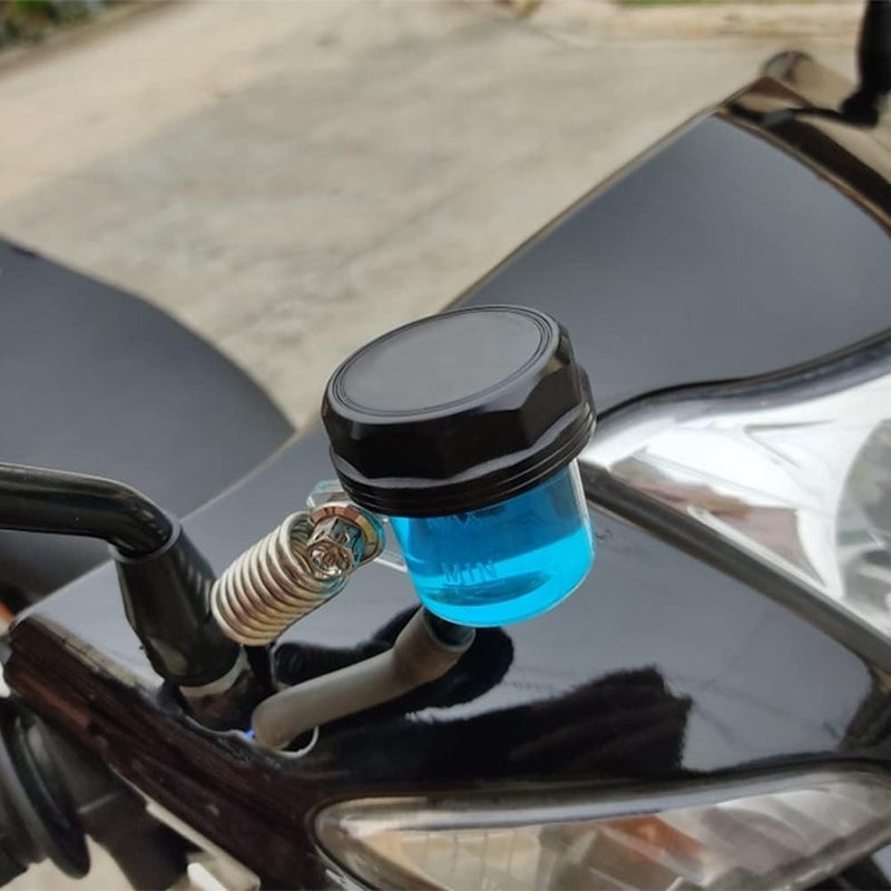 woobles Brake Master Cylinder Tank, Aluminum Alloy Brake Pump Iron Cover Oil Cup Motorcycle Brake Fluid Reservoir Clutch Oil Pot Modification Accessories Abs Brake Pump Iron Cover Oil Cup - Image 1