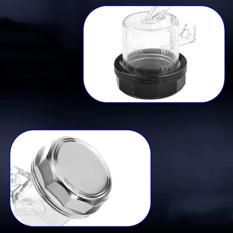 woobles Brake Master Cylinder Tank, Aluminum Alloy Brake Pump Iron Cover Oil Cup Motorcycle Brake Fluid Reservoir Clutch Oil Pot Modification Accessories Abs Brake Pump Iron Cover Oil Cup - Image 4