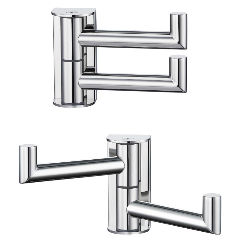 Angle Simple Swivel Hook for Towel Polished Chrome 2 Pack 304 Stainless Steel Bathroom Towel Double Hook for Wall - Image 2