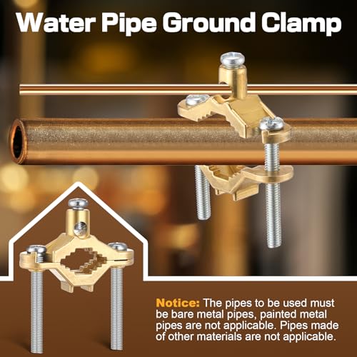 Feekoon Ground Clamp, Copper Alloy Wire Pipe Ground Clamp for Bonding Wire to Water Pipe or Steel(6 Pack,1/2" to 1") - Image 3