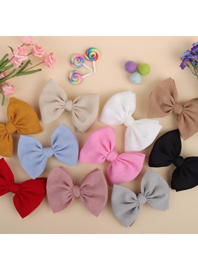 YanJie YanJie Baby Girls Nylon Headbands Newborn Bows Handmade Hair Bows Hairbands Hair Accessories for Newborn Infant Toddlers Kids(4.5 bow 10 pcs)  - Image 4