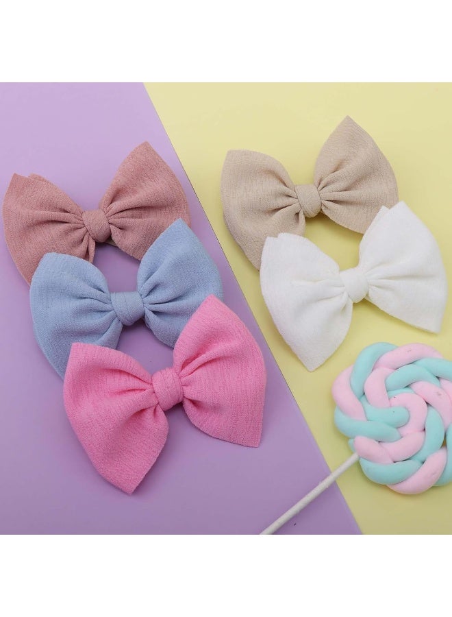 YanJie YanJie Baby Girls Nylon Headbands Newborn Bows Handmade Hair Bows Hairbands Hair Accessories for Newborn Infant Toddlers Kids(4.5 bow 10 pcs)  - Image 5