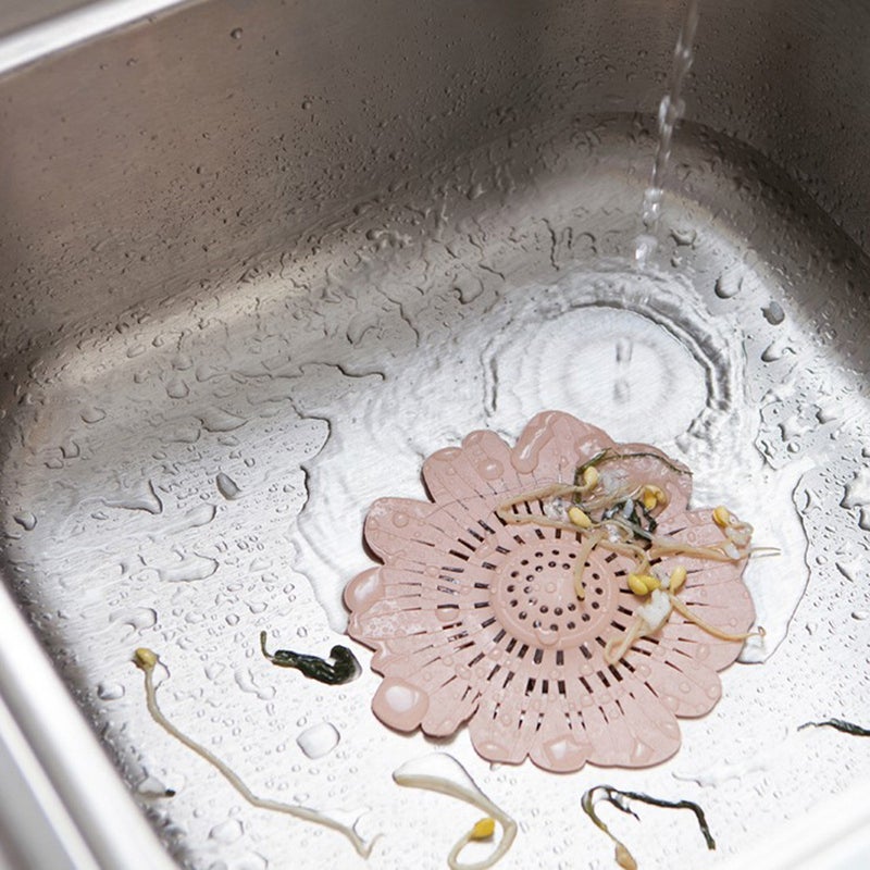 8 pcs Flower Shaped Floor Drain Plug Sink Sewer Water Hair Strainer Cover for Kitchen Bathroom (Random Color) - Image 5