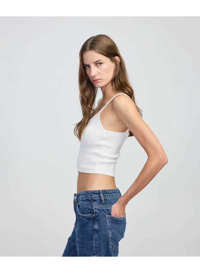 ابيكول بلوزة محبوكة مزينة