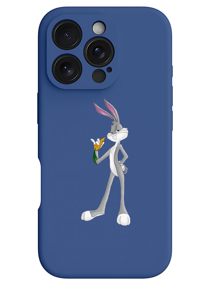Theodor iPhone 16 Pro Max Blue Protective Slim Fit Case Liquid Silicone Cover with Full Body Protection Anti-Scratch Shockproof Case For iPhone - rabbit (2)  - Image 1