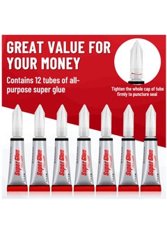 Excefore Super Glue Clear, 24 Pack Strong Adhesive Superglue Gel Fast Drying Instant Cyanoacrylate CA Glue for Plastic, Wood, Metal Stone, Jewelry Beads Making, Phone Ceramic Crafts Repair, 3 Gram Tube  - Image 3