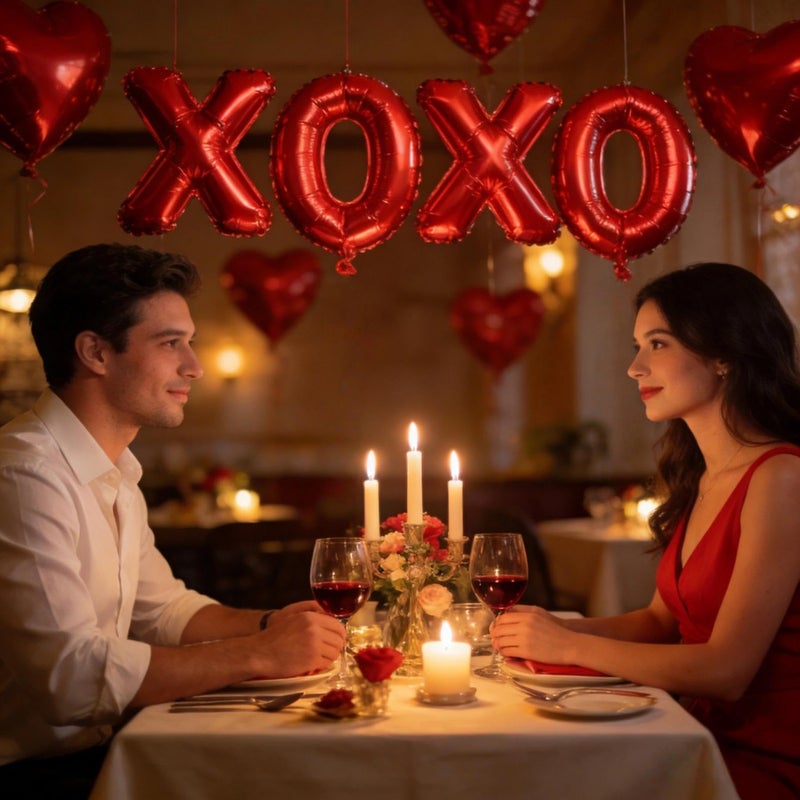 BBPOOL 6pcs XOXO Red Heart Balloons,16in XOXO Letters Red Heart Valentine's Foil Balloon for Valentine's Day Party Wedding Party Decorations - Image 4
