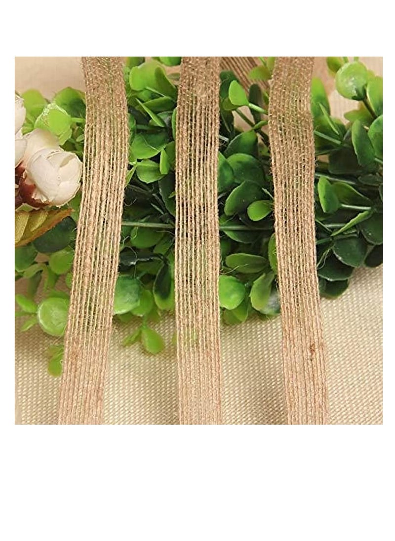 Excefore - Natural Burlap Fabric Roll,Craft Ribbon Burlap Spool Natural Burlap Roll Fabric Rustic Pure Jute Burlap Hessian for Bows Wreaths DIY Crafts Wedding Events Party and Home Decor (10m,3 Rolls) - Image 1