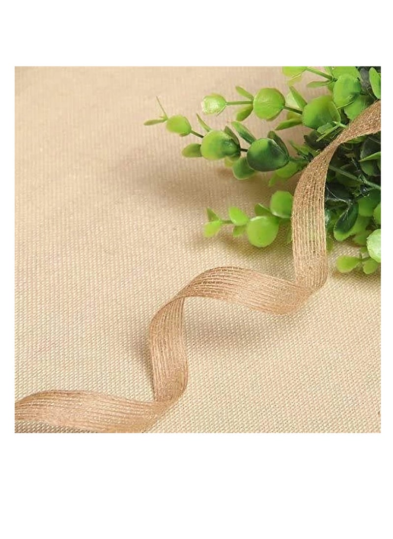 Excefore - Natural Burlap Fabric Roll,Craft Ribbon Burlap Spool Natural Burlap Roll Fabric Rustic Pure Jute Burlap Hessian for Bows Wreaths DIY Crafts Wedding Events Party and Home Decor (10m,3 Rolls) - Image 1