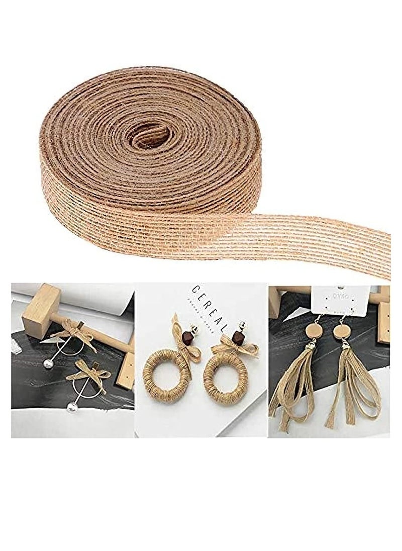 Excefore - Natural Burlap Fabric Roll,Craft Ribbon Burlap Spool Natural Burlap Roll Fabric Rustic Pure Jute Burlap Hessian for Bows Wreaths DIY Crafts Wedding Events Party and Home Decor (10m,3 Rolls) - Image 1