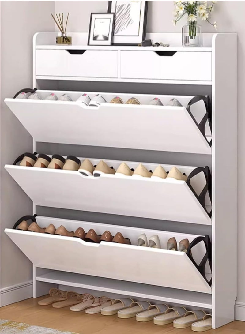 DubaiGallery Ultra thin tipper shoe cabinet household door saves space large capacity multi-layer shoe rack multi-functional storage cabinet porch cabinet - Image 2