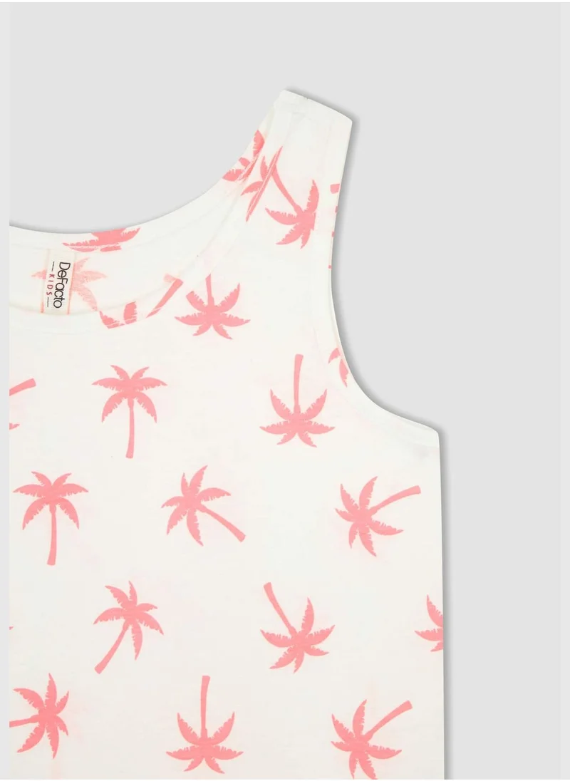 DeFacto Regular Fit Sleeveless Floral Palm Print Vest