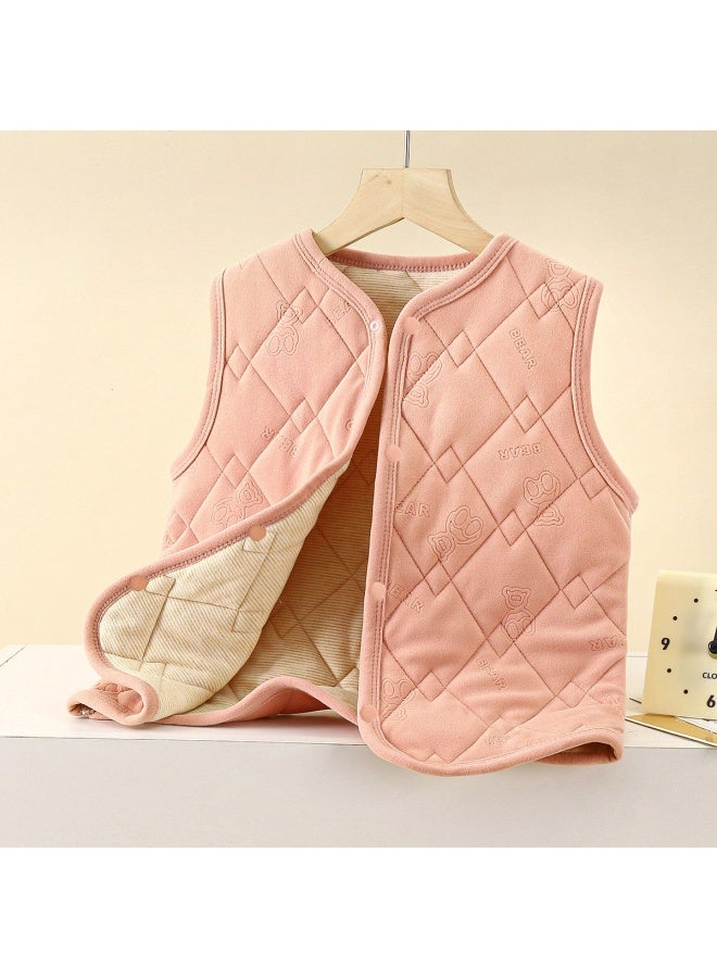 New Winter Quilted Mulberry Silk Thickeneded Can Be Worn Outside And Inside School Uniform Artifact To Heattech Boys And Girls Vest Set