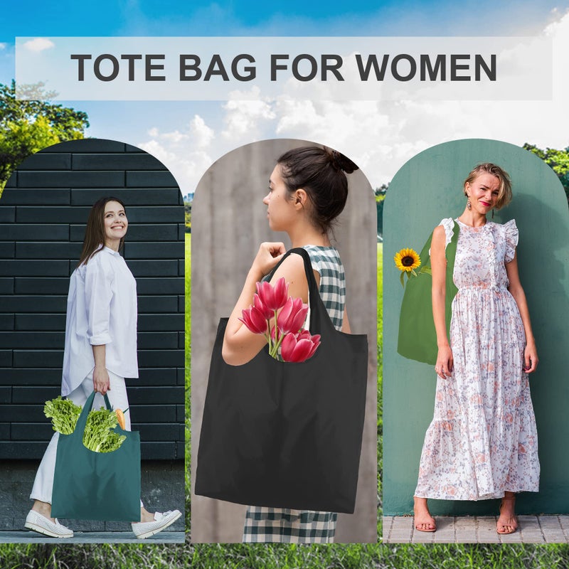 BeeGreen BeeGreen Reusable Grocery Bags Foldable Reusable Gift Bags Reusable Shopping Bags With Handles Polyester Grocery Bags Tote Bags Bulk Travel Tote Bags For Women Cloth Bags Shopping Basket Washable - Image 5