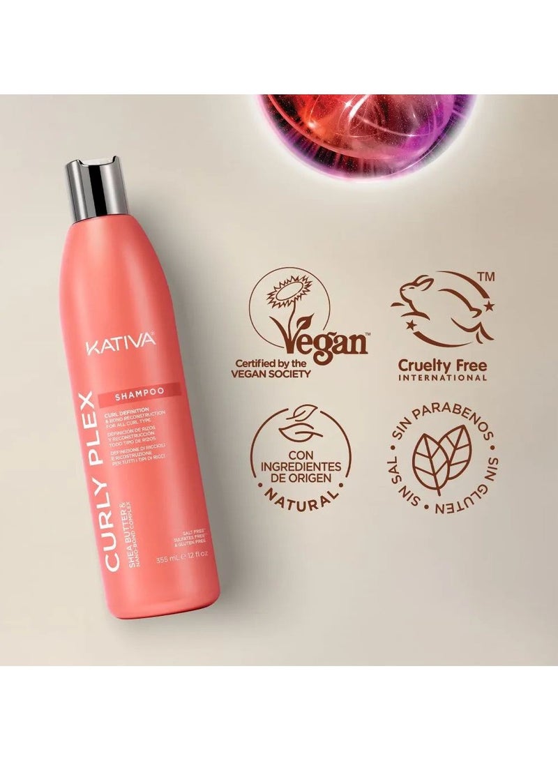كاتيفا شامبو كاتيفا كيرلي بليكس لتحديد الشعر المجعد وإعادة بناء الروابط 355 مل - Image 2