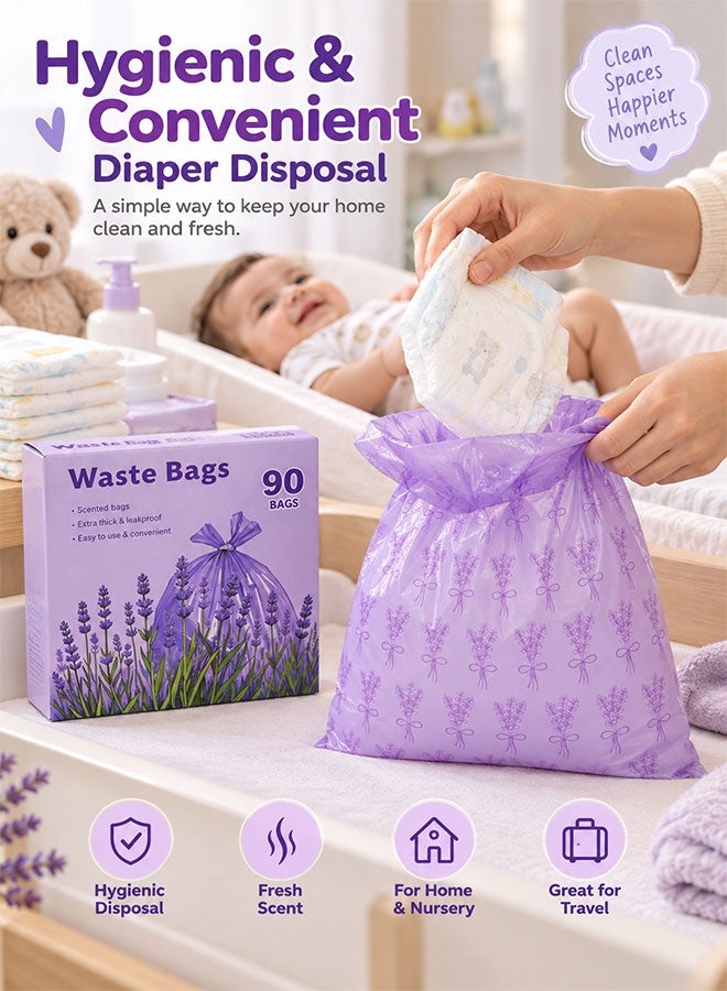 Super ZYouth 90 Bags Disposable Diaper Sacks, Odour Control Baby Nappy Disposal Bags, Leak-Resistant Waste Bags for Collecting Nappies and Rubbish, Home & Travel Use - Image 5