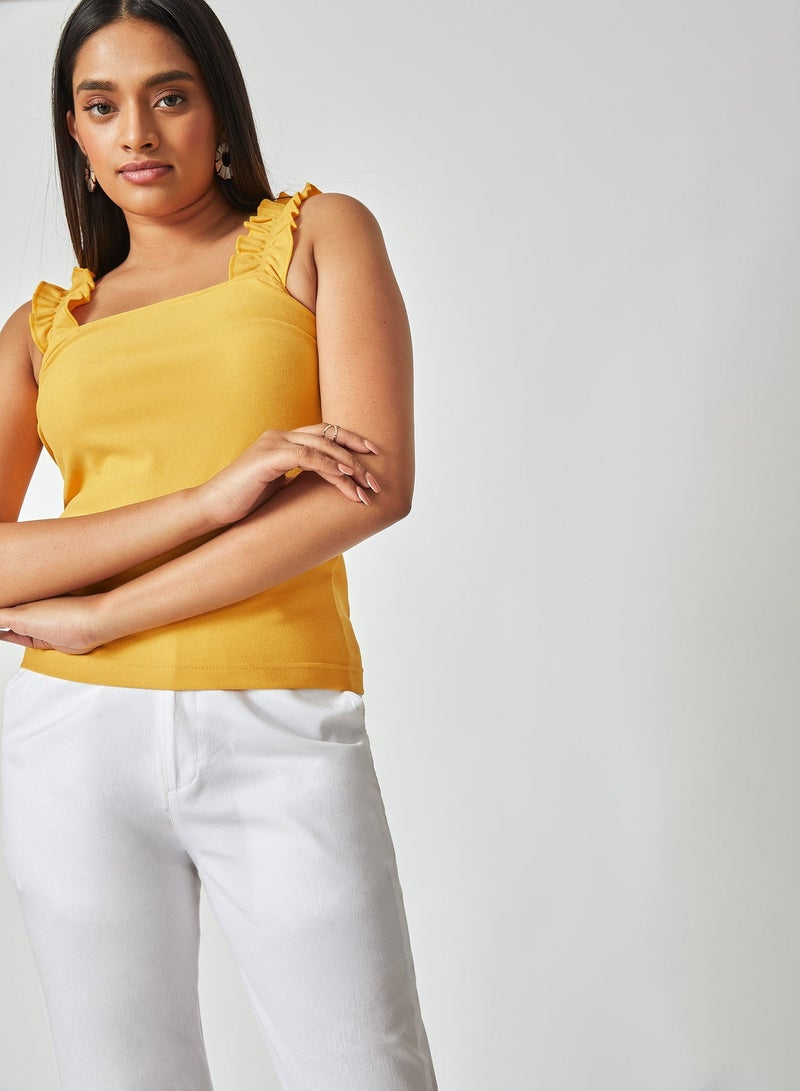 ذا ليبل لايف بلوزة بدون أكمام بياقة مربعة وحمالات مكشكشة - Image 3