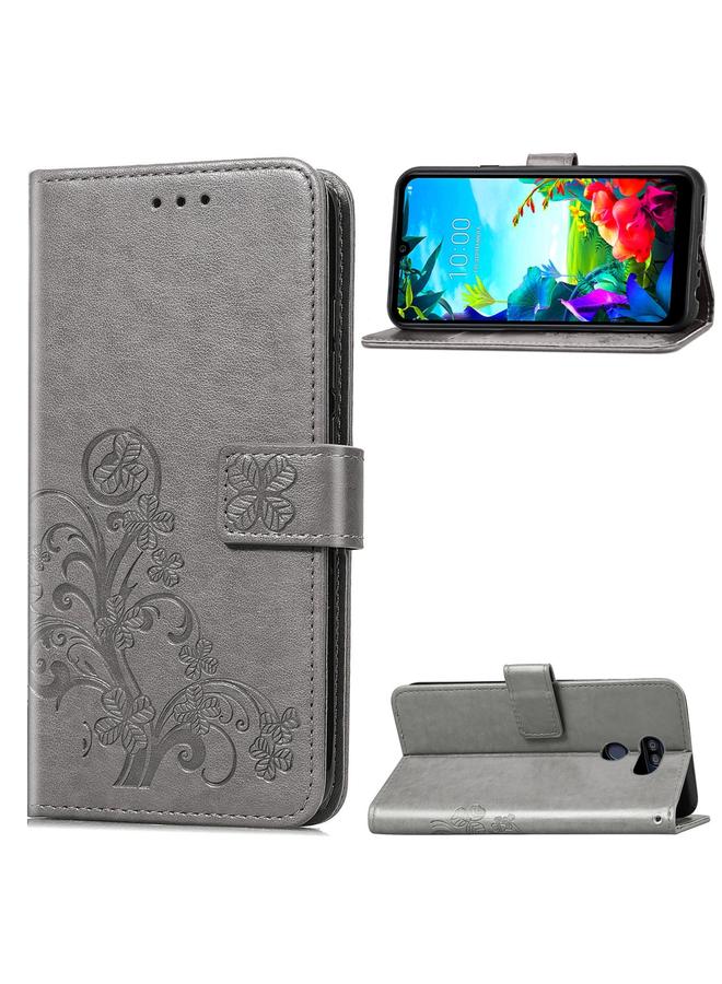 S-TOP Case For LG K40S Four-leaf Clasp Embossed Buckle Mobile Phone Protection Leather Case with Lanyard & Card Slot & Wallet & Bracket Function - Image 2
