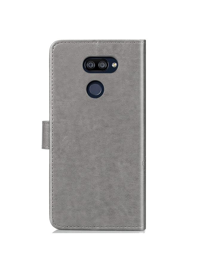 S-TOP Case For LG K40S Four-leaf Clasp Embossed Buckle Mobile Phone Protection Leather Case with Lanyard & Card Slot & Wallet & Bracket Function - Image 4