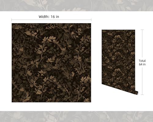 FLFK Peel and Stick Wallpaper Black Gothic Wall Paper for Bedroom Kitchen Apartment Decor 16 x 64 - Image 3