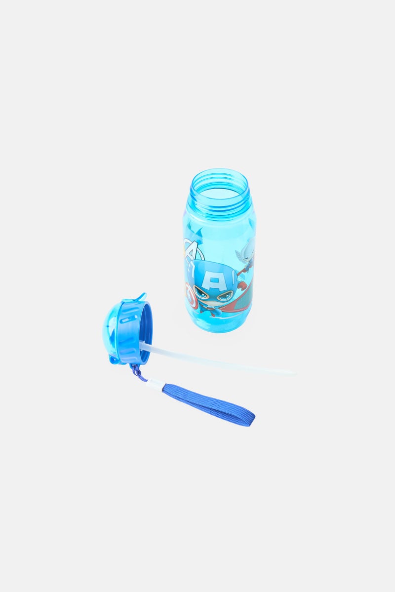 Disney Marvel Cool Straw Water Bottle 450 ml, Blue - Image 2