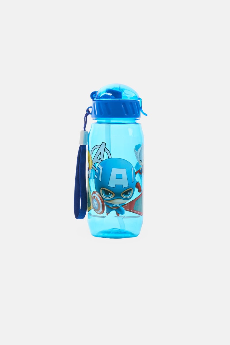 Disney Marvel Cool Straw Water Bottle 450 ml, Blue - Image 1