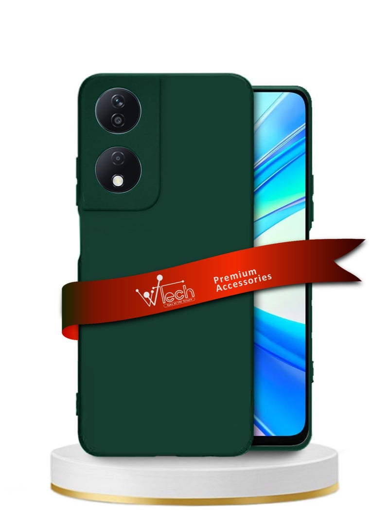 Wtech Soft Liquid Silicone Case Cover For Honor X7b 4G 2023 Dark Green - Image 1
