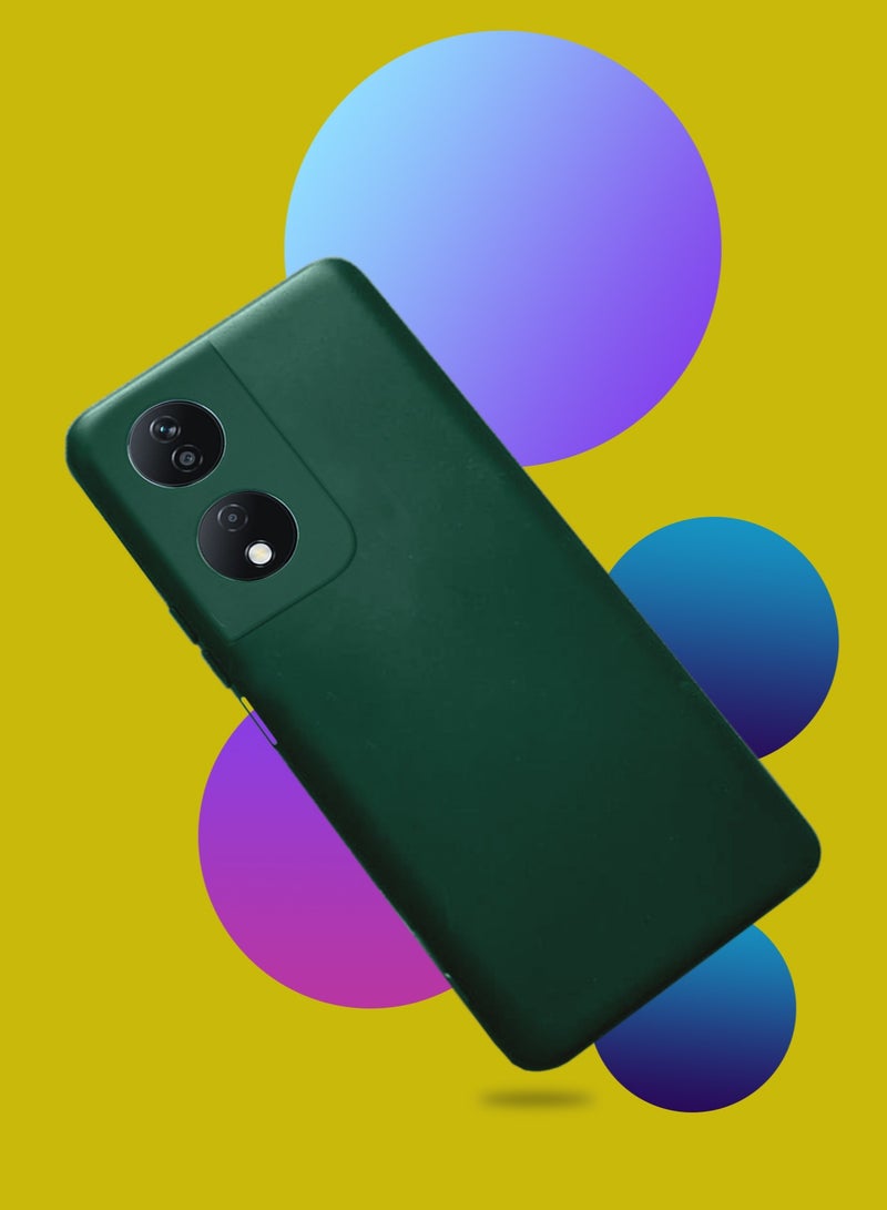 Wtech Soft Liquid Silicone Case Cover For Honor X7b 4G 2023 Dark Green - Image 2
