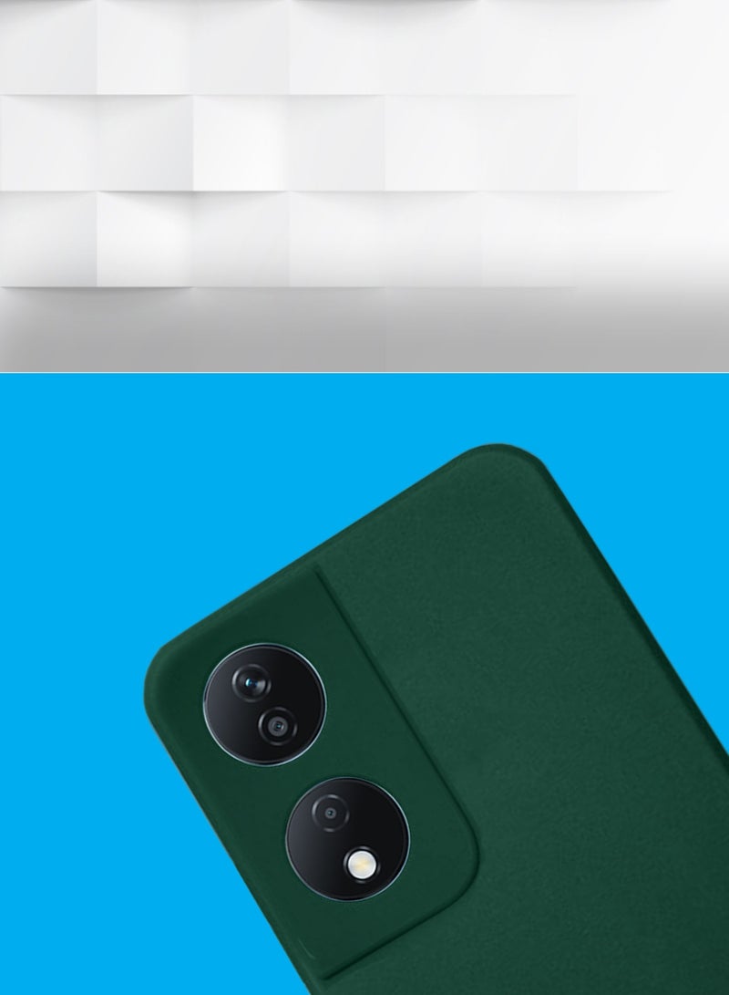 Wtech Soft Liquid Silicone Case Cover For Honor X7b 4G 2023 Dark Green - Image 3