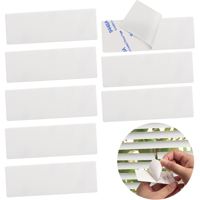 AccEncyc 8 Pcs Horizontal Blind Repair Tabs Mini Blind Slat Repair Kit Horizontal Blinds Replacement Slats White Blind Fixers for Horizontal Blinds (1" W x 3" L) - Image 1
