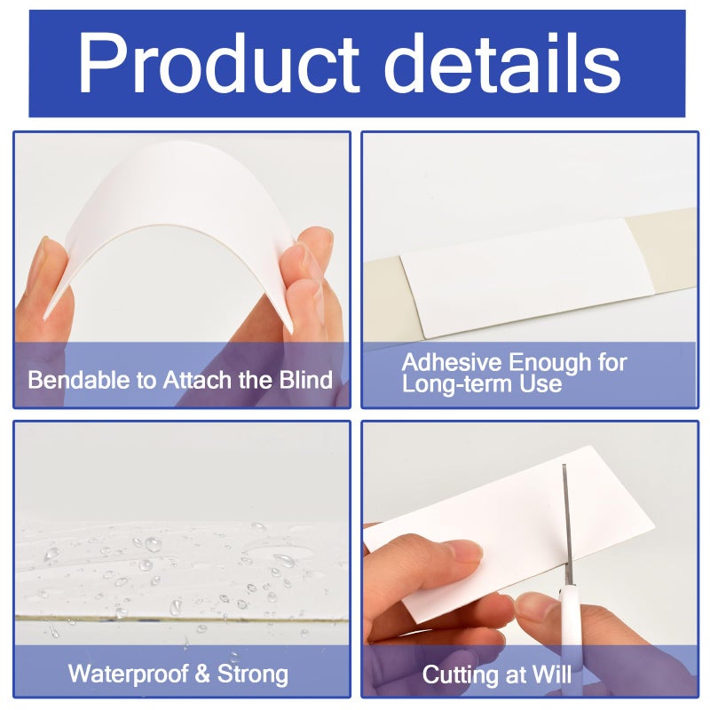 AccEncyc 8 Pcs Horizontal Blind Repair Tabs Mini Blind Slat Repair Kit Horizontal Blinds Replacement Slats White Blind Fixers for Horizontal Blinds (1" W x 3" L) - Image 5
