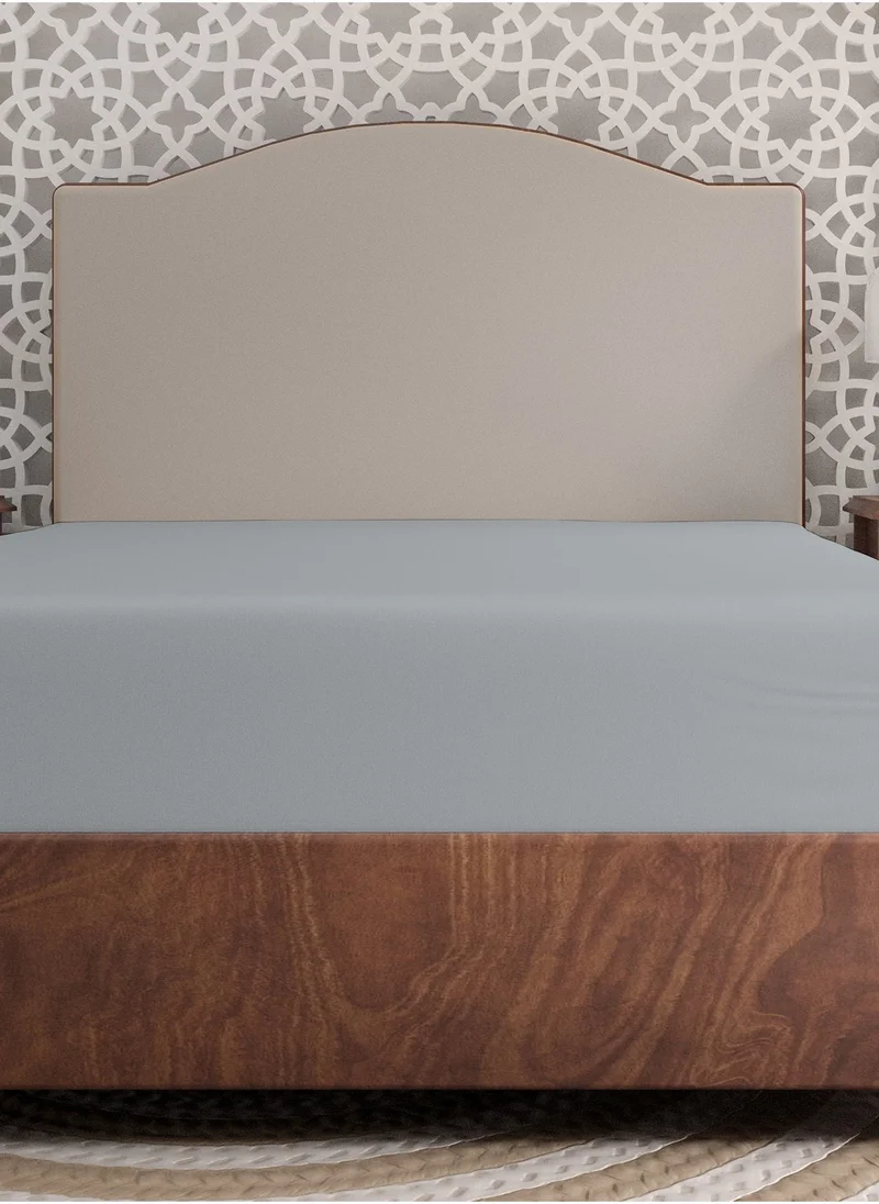 Color Sense Solid 1 Fitted Sheet Double Organic Cotton Light Grey 200x120cm